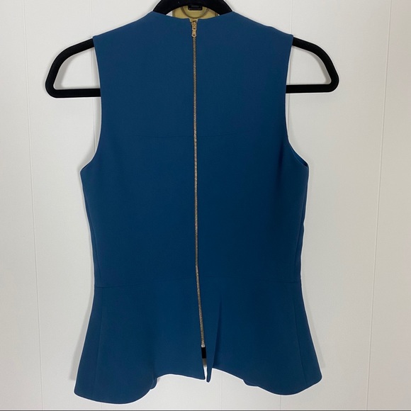 Rachel Roy Sleeveless Peplum Blouse Gold Shapes XS - Picture 5 of 5